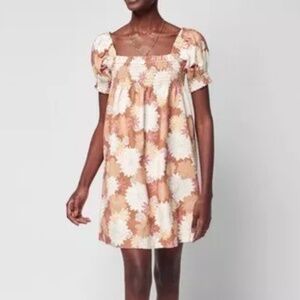 Faherty Ramona Floral Smocked Puff Sleeve Dress size XS